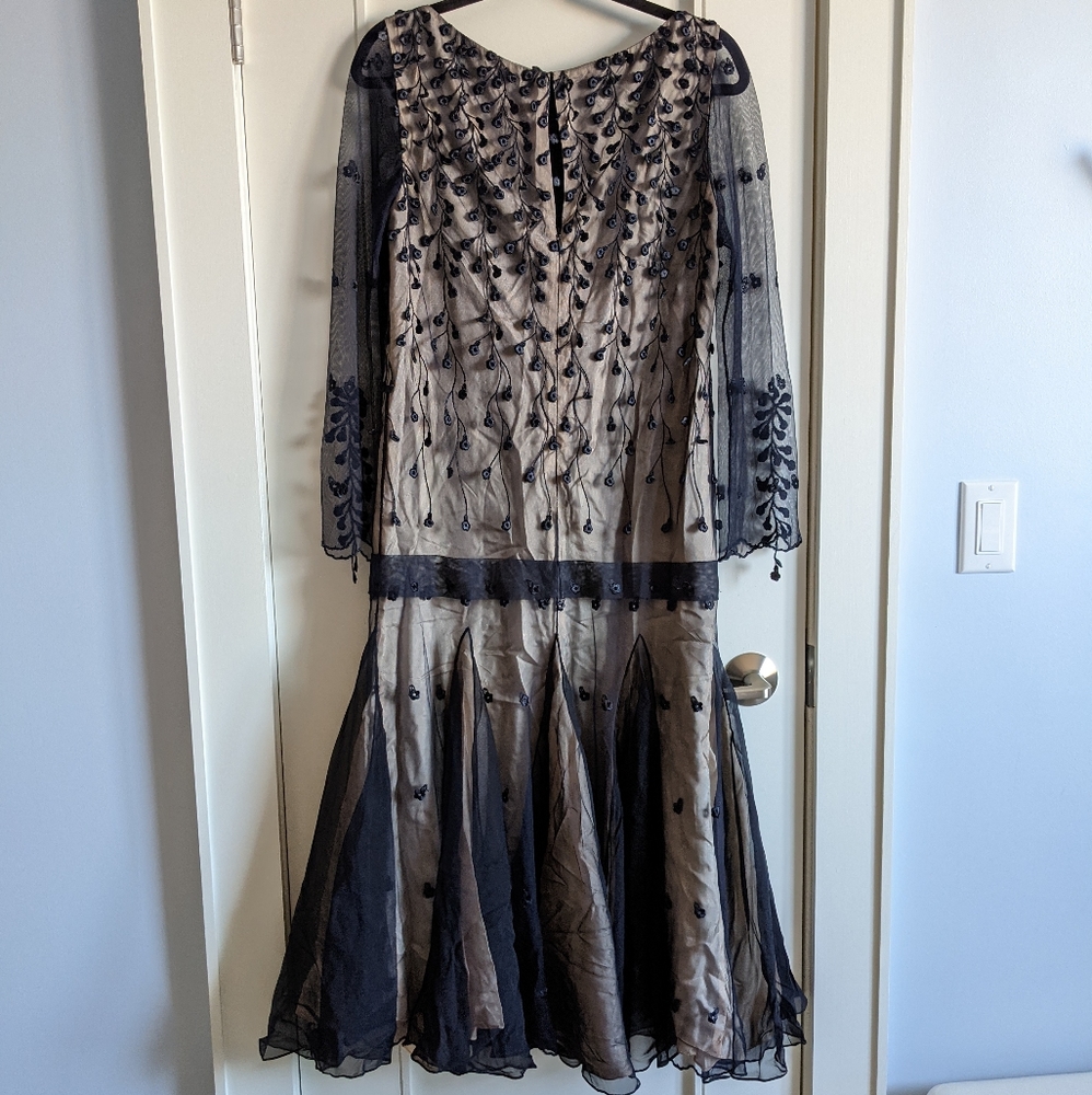 Silk Black & Peach Dress
